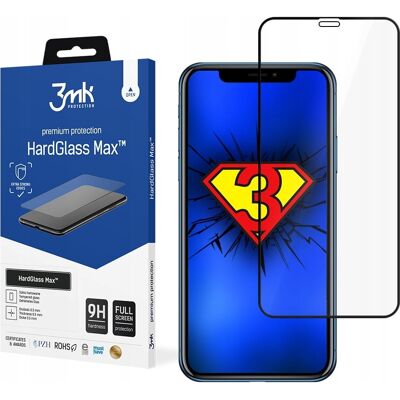 3MK HardGlass Max schermbeveiliger voor iPhone X XS 11 Pro - Zwart 3MK HardGlass Max schermbeveiliger voor iPhone X XS 11 Pro - Zwart