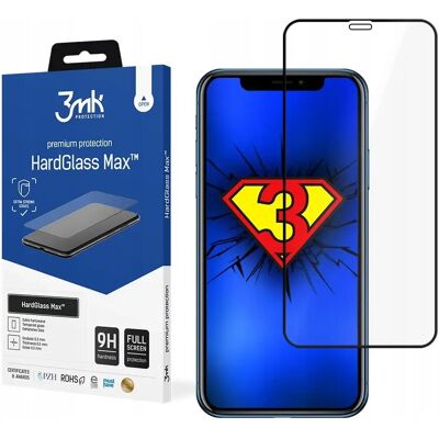 3MK HardGlass Max schermbeveiliger voor iPhone X XS 11 Pro - Zwart 3MK HardGlass Max schermbeveiliger voor iPhone X XS 11 Pro - Zwart