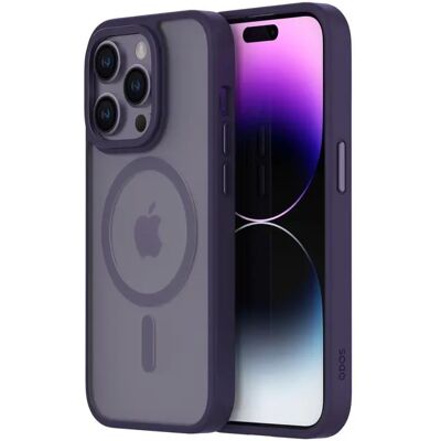 Qdos iPhone 14 Pro Hybride Soft + Snap Case - Clear / Diep Paars Qdos iPhone 14 Pro Hybride Soft + Snap Case - Clear / Diep Paars