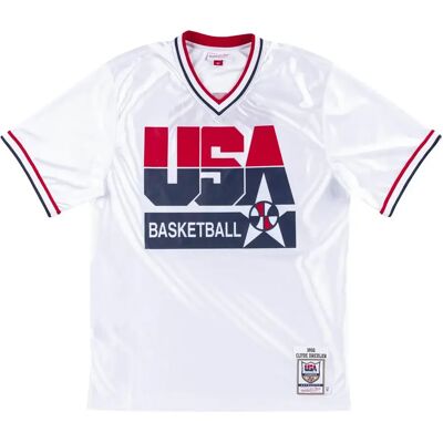 Mitchell & Ness Authentiek teamshirt USA Clyde Drexler Blanc L Mitchell & Ness Authentiek teamshirt USA Clyde Drexler Blanc L