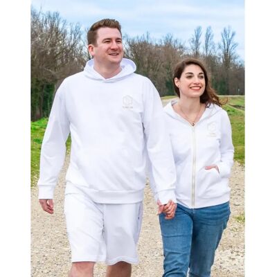 Hoodie Les Poulettes Fitness Family Blanc L Hoodie Les Poulettes Fitness Family Blanc L