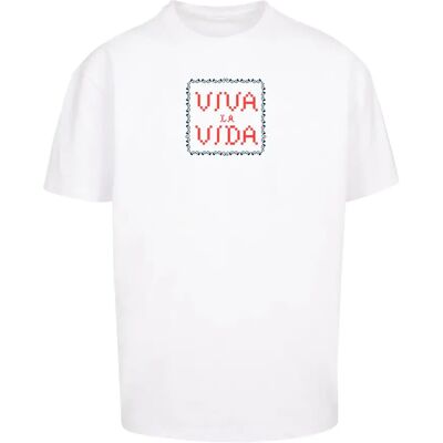Oversized T-shirt Merchcode Frida Kahlo - Pixels viva la vida Heavy Blanc M Oversized T-shirt Merchcode Frida Kahlo - Pixels viva la vida Heavy Blanc M