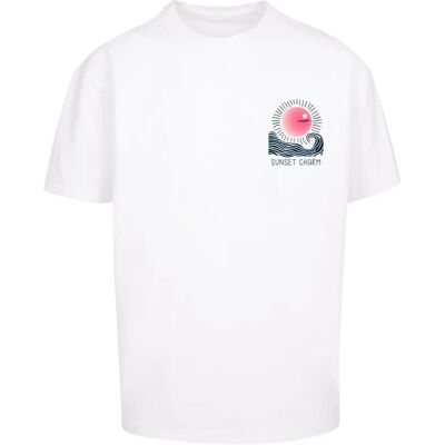 Oversized T-shirt Merchcode Sunset Charm Blanc 5XL Oversized T-shirt Merchcode Sunset Charm Blanc 5XL