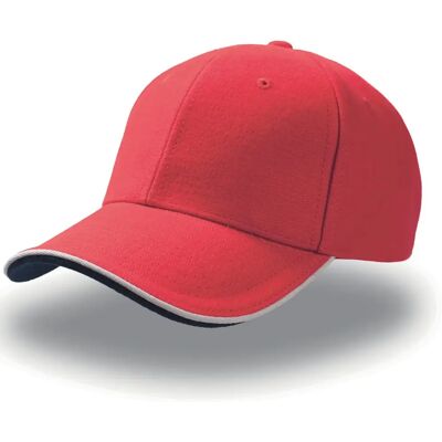 Zes panelen baseballpet Atlantis Headwear Pilot Piping Sandwich Rouge TU Zes panelen baseballpet Atlantis Headwear Pilot Piping Sandwich Rouge TU