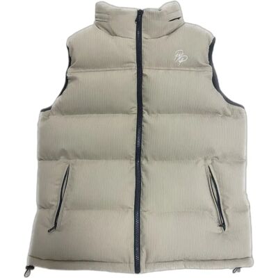 Gepofte mouwloze jas Project X Paris Beige XL Gepofte mouwloze jas Project X Paris Beige XL