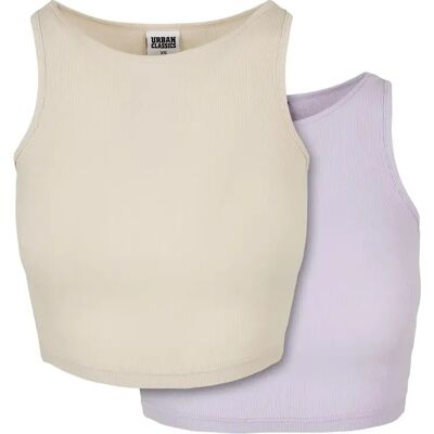 Geribde tanktops voor dames Urban Classics (x2) Vert 2XL Geribde tanktops voor dames Urban Classics (x2) Vert 2XL