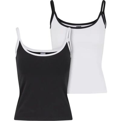 Damestanktop Urban Classics Contrast Basic (x2) Noir XL Damestanktop Urban Classics Contrast Basic (x2) Noir XL