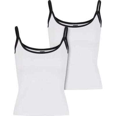 Damestanktop Urban Classics Contrast Basic (x2) Blanc M Damestanktop Urban Classics Contrast Basic (x2) Blanc M