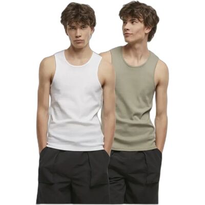 Tanktop Urban Classics Ribbed (x2) Vert 5XL Tanktop Urban Classics Ribbed (x2) Vert 5XL