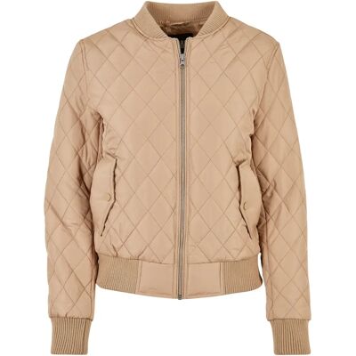 Damesjack van nylon met diamant Urban Classics Beige XL Damesjack van nylon met diamant Urban Classics Beige XL
