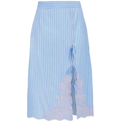Linnen katoenen rok dames Maison Labiche Melingue Seashell Bleu XS Linnen katoenen rok dames Maison Labiche Melingue Seashell Bleu XS