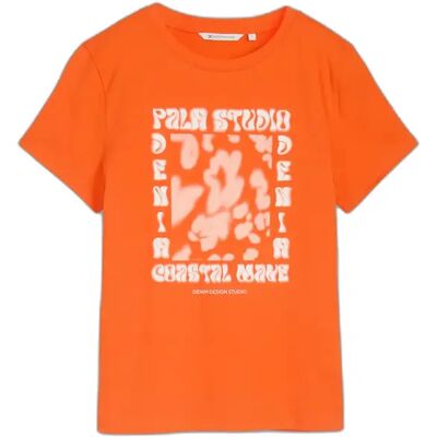 T-shirt met print voor vrouwen van katoen Tom Tailor Denim Orange M T-shirt met print voor vrouwen van katoen Tom Tailor Denim Orange M