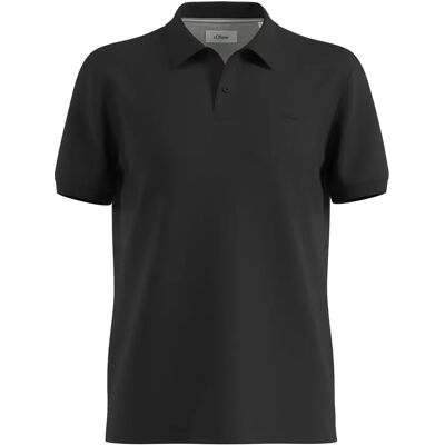 Katoenen piqué polo s.Oliver Noir 2XL lang Katoenen piqué polo s.Oliver Noir 2XL lang
