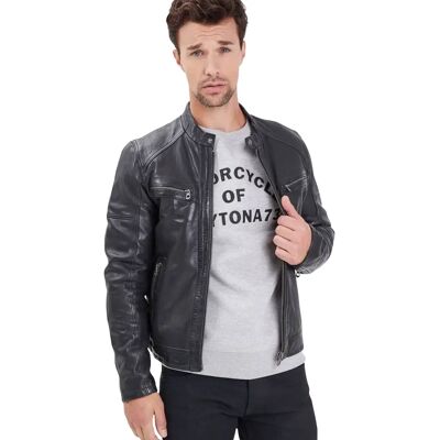 Leren jas Daytona 73 Collins Lamb Paolo Noir 2XL Leren jas Daytona 73 Collins Lamb Paolo Noir 2XL