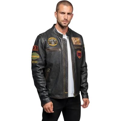 Motorjack van leer Daytona 73 Martinez Noir L Motorjack van leer Daytona 73 Martinez Noir L