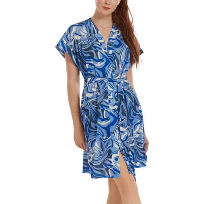 Vrouwelijke zomerjurk met riem Lisca Palma Bleu L Vrouwelijke zomerjurk met riem Lisca Palma Bleu L