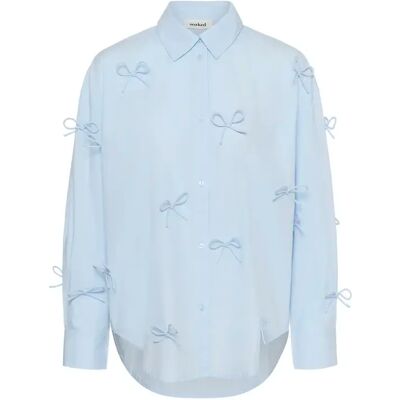 Dameshemd Soaked in Luxury Joa Bow Bleu L Dameshemd Soaked in Luxury Joa Bow Bleu L