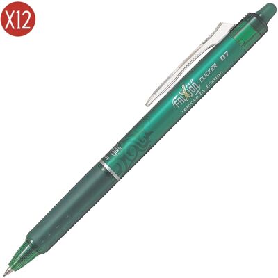 Set van 12 balpennen BIC Pilot Frixion Clicker Groen TU Set van 12 balpennen BIC Pilot Frixion Clicker Groen TU
