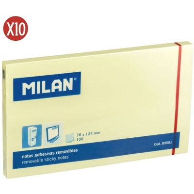 Blocnote met 100 stickers Milan (x10) Geel 12,7x7,6 cm Blocnote met 100 stickers Milan (x10) Geel 12,7x7,6 cm