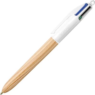 Doos met 12 4-kleuren pennen BIC Wood Marron TU Doos met 12 4-kleuren pennen BIC Wood Marron TU