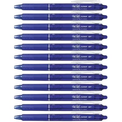 Set van 12 balpennen BIC Pilot Frixion Clicker Bleu TU Set van 12 balpennen BIC Pilot Frixion Clicker Bleu TU
