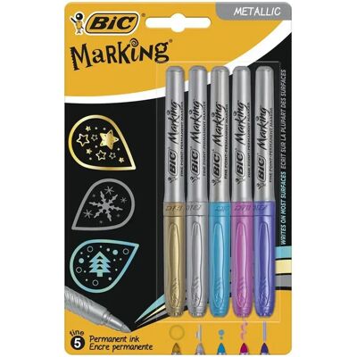 Set van 5 bic permanente metalen markers Milan Multicolore TU Set van 5 bic permanente metalen markers Milan Multicolore TU
