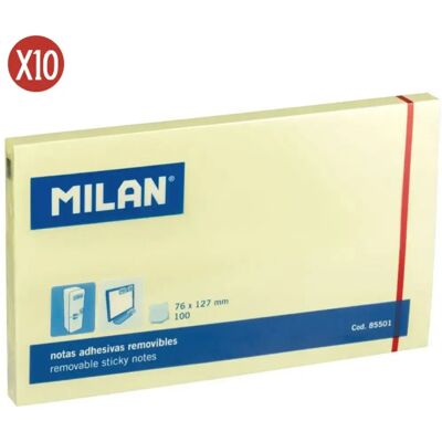 Blocnote met 100 stickers Milan (x10) Jaune 12,7x7,6 cm Blocnote met 100 stickers Milan (x10) Jaune 12,7x7,6 cm