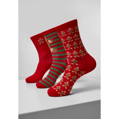 Sokken Urban Classics christmas gingerbread lurex (3pcs) Rouge 39/42 Sokken Urban Classics christmas gingerbread lurex (3pcs) Rouge 39/42
