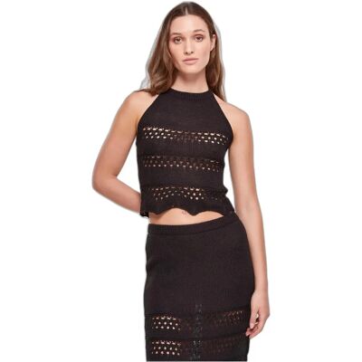 Tanktop court dames haakwerk Urban Classics Noir XL Tanktop court dames haakwerk Urban Classics Noir XL