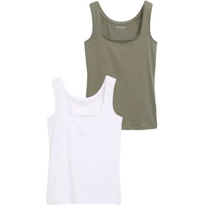 Verpakte tanktop voor dames Tom Tailor (x2) Vert XS Verpakte tanktop voor dames Tom Tailor (x2) Vert XS