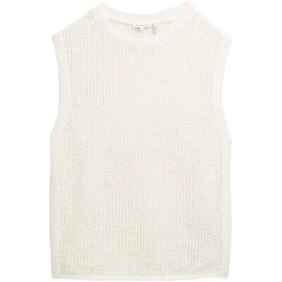 Dames Ajour Net Tanktop Tom Tailor Blanc XL Dames Ajour Net Tanktop Tom Tailor Blanc XL