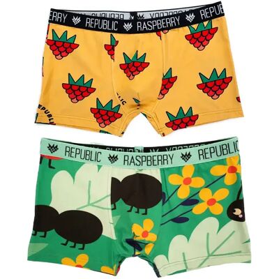 Kinderboxershorts Raspberry Republic Love,Anthill (x2) Jaune 8/9 ans Kinderboxershorts Raspberry Republic Love,Anthill (x2) Jaune 8/9 ans