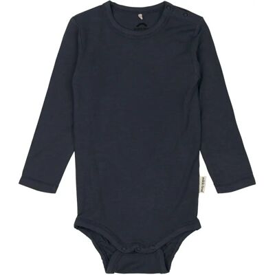 Lange mouwen body van wol/bamboe voor baby's Mikk-Line Blauw 18 maanden Lange mouwen body van wol/bamboe voor baby's Mikk-Line Blauw 18 maanden