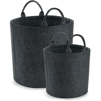 Vilt wasmand van polyester Bag Base Gris 16x13 cm Vilt wasmand van polyester Bag Base Gris 16x13 cm