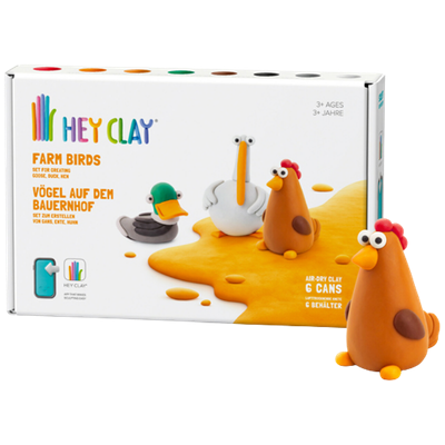 Tomy Hey Clay Boerderijdieren Vogels Medium Boetseerset â 6 stuks Tomy Hey Clay Boerderijdieren Vogels Medium Boetseerset â 6 stuks