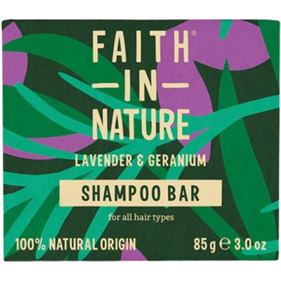 Faith In Nature Lavendel & Geranium Shampoo Bar - Vegan & Cruelty-Free - 85g Faith In Nature Lavendel & Geranium Shampoo Bar - Vegan & Cruelty-Free - 85g