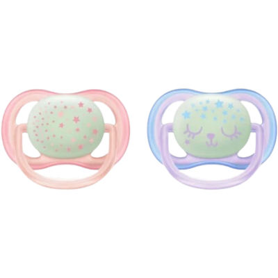 Philips Avent Ultra Air Fopspeen 2-pack - Oranje & Blauw Philips Avent Ultra Air Fopspeen 2-pack - Oranje & Blauw