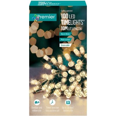 Premier Decorations Batterij-LED-lights - 100 Warm White Premier Decorations Batterij-LED-lights - 100 Warm White