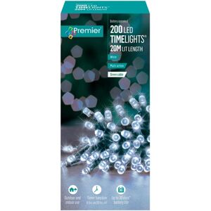 Premier 200 LED witte lichtketting op batterijen - 20 meter Premier 200 LED witte lichtketting op batterijen - 20 meter