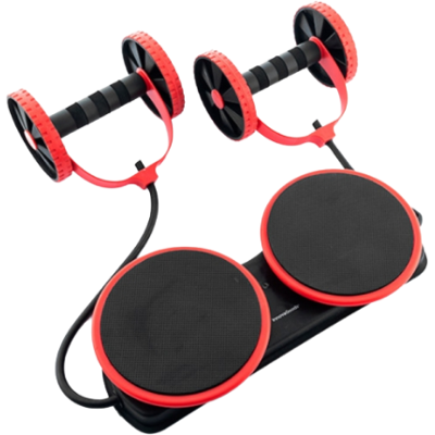 InnovaGoods multifunctionele buikspierroller - Zwart/Rood InnovaGoods multifunctionele buikspierroller - Zwart/Rood