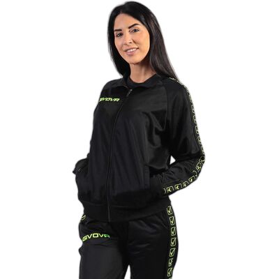 Trainingsjack met strook Givova Zwart 4XL Unisex Trainingsjack met strook Givova Zwart 4XL Unisex