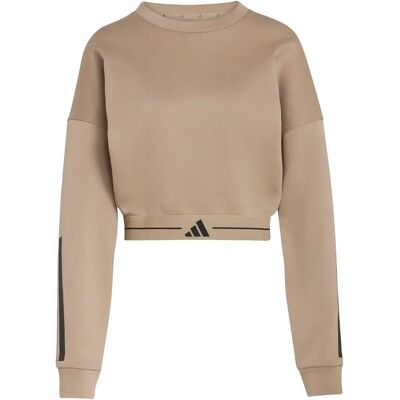 Dames Sweater adidas Hyperglam 3-Stripes Marron M Female Dames Sweater adidas Hyperglam 3-Stripes Marron M Female