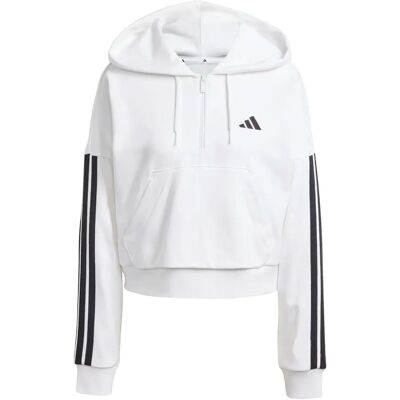 Dames Sweater met 1/4 rits en capuchon adidas Essentials 3-Stripes Blanc L Female Dames Sweater met 1/4 rits en capuchon adidas Essentials 3-Stripes Blanc L Female