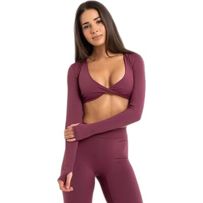 Dames lange mouwen top Gym Glamour Shrug Glow Violet M Female Dames lange mouwen top Gym Glamour Shrug Glow Violet M Female