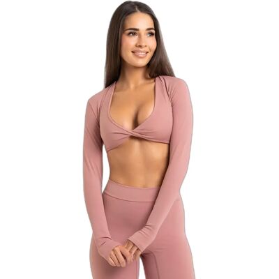 Dames lange mouwen top Gym Glamour Shrug Glow Rose M Female Dames lange mouwen top Gym Glamour Shrug Glow Rose M Female