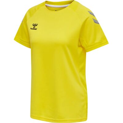 hummel Dames Lead S/S Poly Jersey - Gele Vlam - Sportshirt hummel Dames Lead S/S Poly Jersey - Gele Vlam - Sportshirt