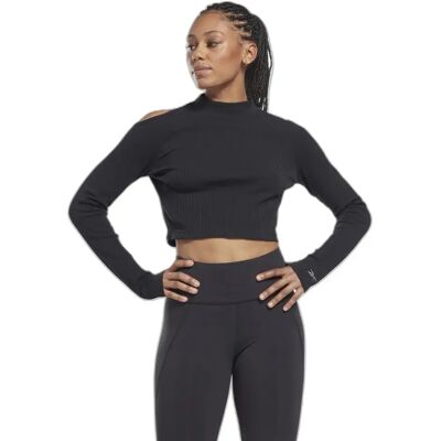 Dames t-shirt met lange mouwen Reebok Noir L Female Dames t-shirt met lange mouwen Reebok Noir L Female