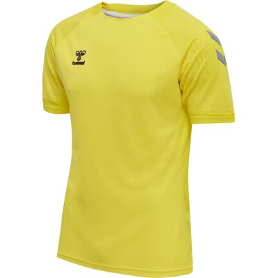 HUMMEL Hmllead S/S Poly Jersey Gevlamd Geel - T-Shirt HUMMEL Hmllead S/S Poly Jersey Gevlamd Geel - T-Shirt