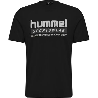 Hummel Unisex Zwart Katoenen T-shirt - Casual Klassiek Hummel Unisex Zwart Katoenen T-shirt - Casual Klassiek