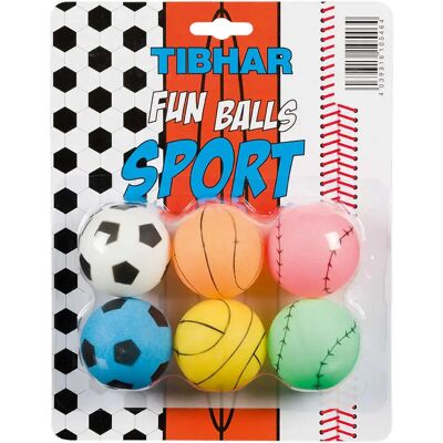 Tafeltennisbal Tibhar Fun Sport (x6) Multicolore TU Unisex Tafeltennisbal Tibhar Fun Sport (x6) Multicolore TU Unisex